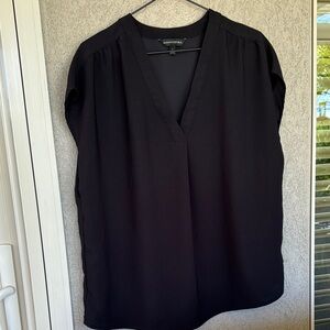 Black V-Neck Women's Top